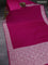Banarasi crush crepe saree pink with plain body and zari woven floral border