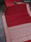 Banarasi crush crepe saree red with plain body and zari woven border