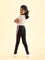 Girls Black Side Stripe Active Leggings