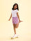 Girls Solid Baby Lilac Mid Rise Knit Shorts