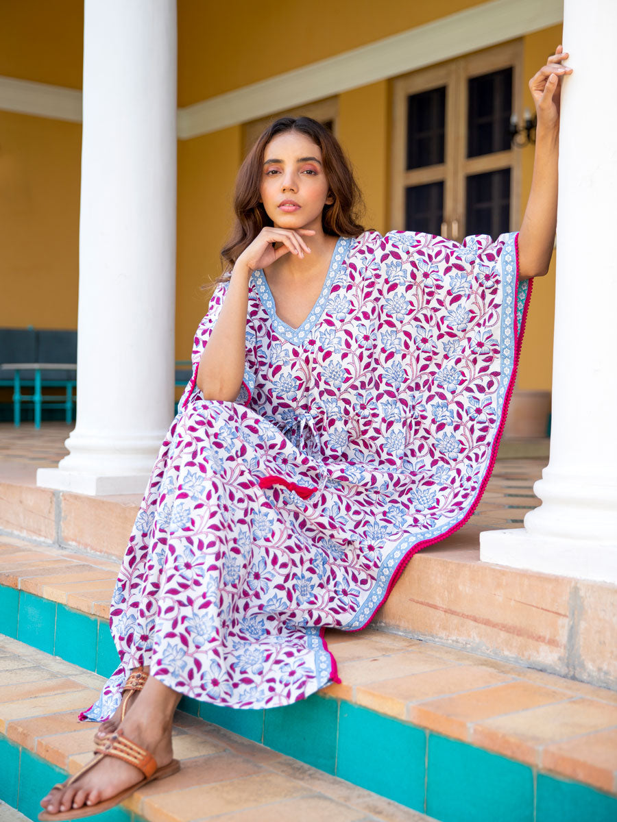 Garden of Senses Block Printed Cotton Kaftan