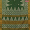 Bhagalpuri saree green with butta prints and zari woven border