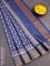 Bhagalpuri saree blue with allover prints and zari woven border