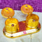 Brass Kumkum Box, Round Shaped Double Sindoor Box