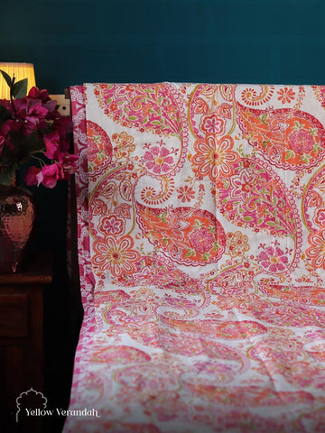 Block Printed Cotton Bedspread - Single