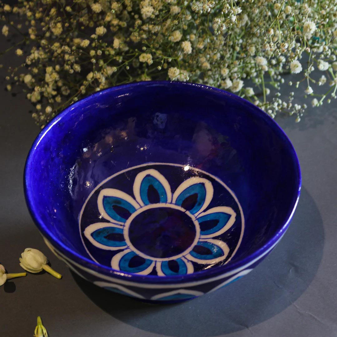 Blue Pottery Snack Bowl