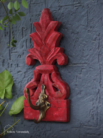 Wooden Brass Wall Hook