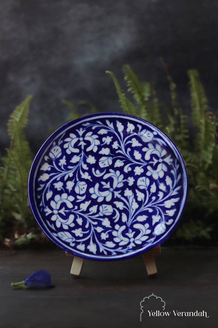 Ceramic Blue Pottery Wall Plate - 8