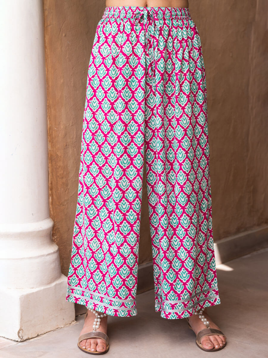 Pink Paradise Modal Palazzo Pants