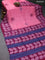 Bishnupuri silk saree pastel pink and deep purple with butta prints and printed border