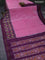 Pochampally silk saree pink and deep purple with allover ikat woven butta weaves and long printed border