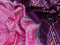 Pochampally silk saree pink and deep purple with allover ikat woven butta weaves and long printed border