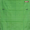 Banana pith saree green and grey with thread woven buttas in borderless style