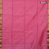 Semi dupion saree pink and purple with bandhani butta thread weaves and zari woven border