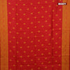 Semi dupion saree red and mustard yellow with thread woven buttas and thread woven border