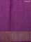 Banarasi raw silk saree dark purple with allover zari stripe pattern and woven border