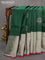 Pure uppada silk saree green and magenta pink with silver zari woven buttas and silver zari woven border