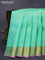 Pure kanjivaram silk saree teal green shade and pink with annam zari woven buttas and zari woven border