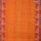 Bengal cotton saree dark mustard and rust shade with thread woven buttas and thread woven ikat border without blouse