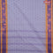 Bengal cotton saree grey and blue with thread woven buttas and copper zari woven border without blouse