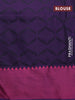 Semi kanjivaram soft silk saree grey and deep violet with allover self emboss & copper zari buttas and simple border
