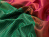 Semi kanjivaram soft silk saree green and dual shade of pink with allover silver & copper zari weaves in borderless style