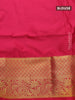 Semi kanjivaram soft silk saree grey and pink with allover zari weaves & buttas and long floral zari woven border