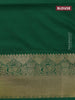 Semi kanjivaram soft silk saree grey and green with allover zari woven buttas and annam zari woven border