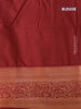 Semi kanjivaram soft silk saree grey and maroon with allover copper zari weaves and rich zari woven border