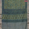 Chanderi silk cotton saree pastel green and pink with natural vegetable prints and zari woven gotapatti lace border