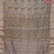 Chanderi silk cotton saree beige grey with natural vegetable prints and zari woven gotapatti lace border