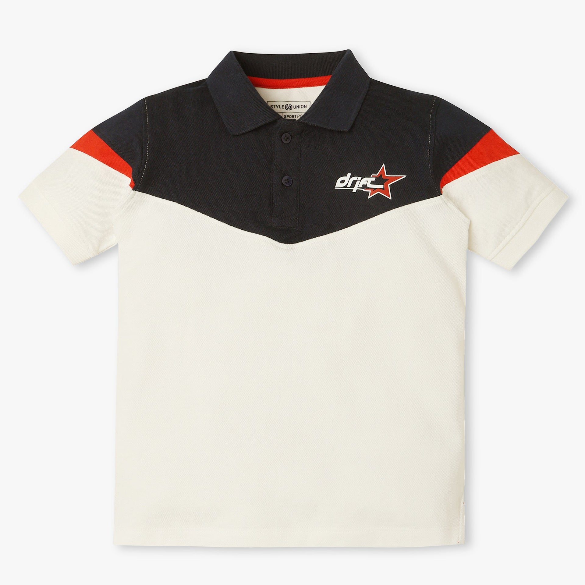 Boys Regular Fit Cut And Sew Polo T-Shirt