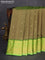 Pure gadwal silk saree dual shade of green and light green with zari woven buttas and temple design zari woven border