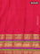 Pure gadwal silk saree cs blue and pink with zari woven paisley buttas and temple design zari woven border