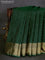 Pure kanchipuram silk saree dark green and dual shade of pinkish orange with zari woven buttas and zari woven border