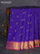 Pure kanchipuram silk saree blue and dual shade of rust with zari woven buttas and zari woven border