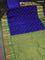 Pure kanchipuram silk saree blue and green with zari woven buttas and annam zari woven border