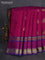 Pure kanchipuram silk saree dark pink and blue with peacock zari woven buttas and rettapet zari woven border