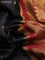 Pure kanchipuram silk saree black and maroon with zari woven buttas and rettapet zari woven border