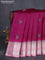 Banarasi poona silk saree dark pink and peach pink with zari woven floral buttas and zari woven border