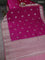 Banarasi poona silk saree dark pink and peach pink with zari woven floral buttas and zari woven border