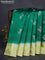 Banarasi poona silk saree green and lime yellow with zari woven buttas and zari woven border