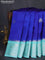 Banarasi poona silk saree blue and teal blue with silver zari woven buttas and rich zari woven border