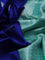 Banarasi poona silk saree blue and teal blue with silver zari woven buttas and rich zari woven border