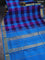 10 yards silk cotton saree deep purple and cs blue with allover paalum pazhamum checks & buttas and zari woven border