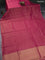 Banarasi semi crepe saree pink with allover zari woven brocade weaves and lace work border