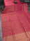 Banarasi semi crepe saree pink with allover zari woven brocade weaves and lace work border