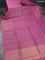 Banarasi semi crepe saree purple with allover zari woven brocade weaves and lace work border