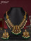 Antique guttapusalu necklace lakshmi & manga design with kemp & cz stones and pearl & green beads hangings