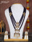 Beaded multilayer violet necklace chandbali pendant with kemp & cz stones and pearl hangings in victorian finish